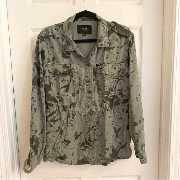 Obey Jackets & Blazers - Green lightweight Obey jacket